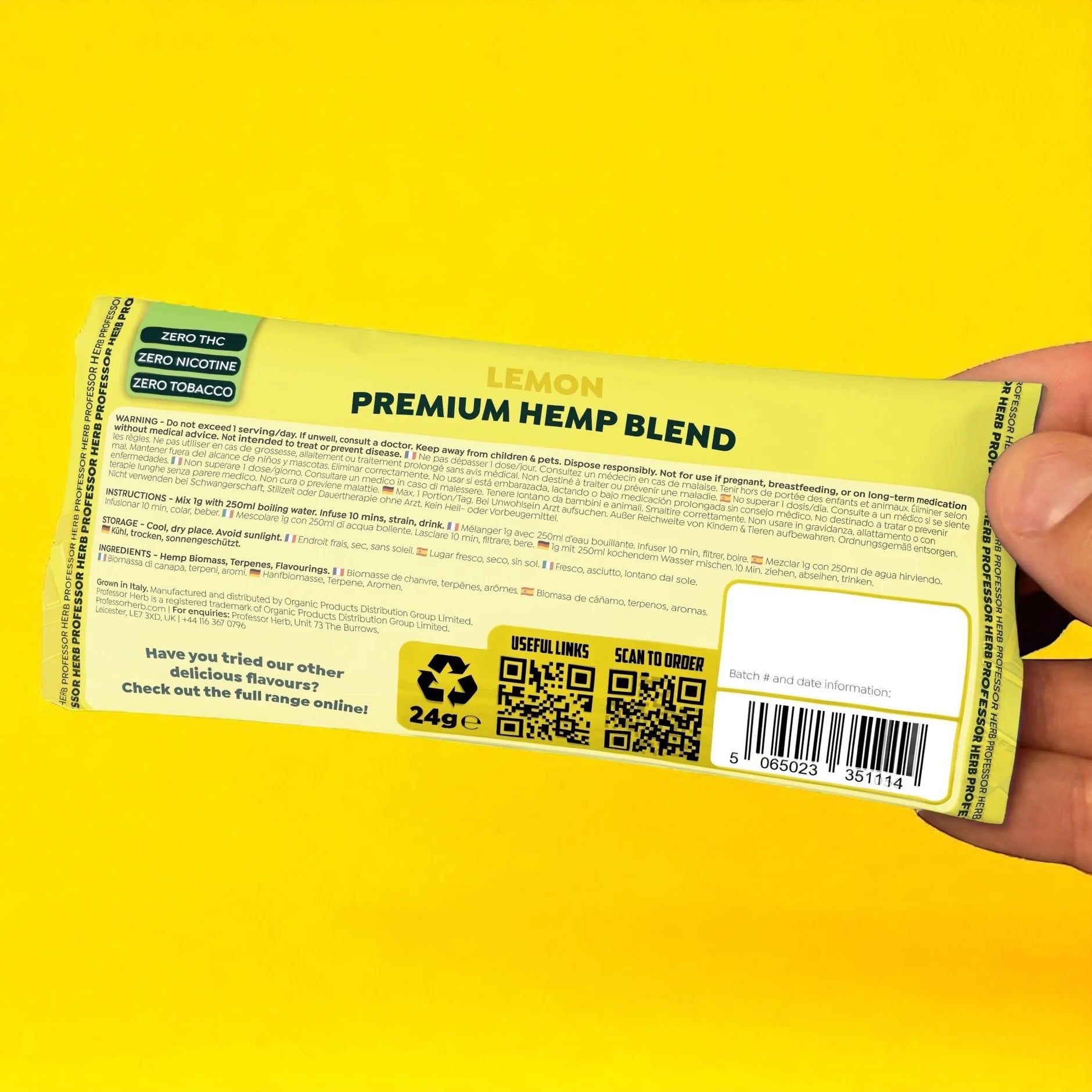 Professor Herb Premium Hemp Blend (24 g) – Lemon