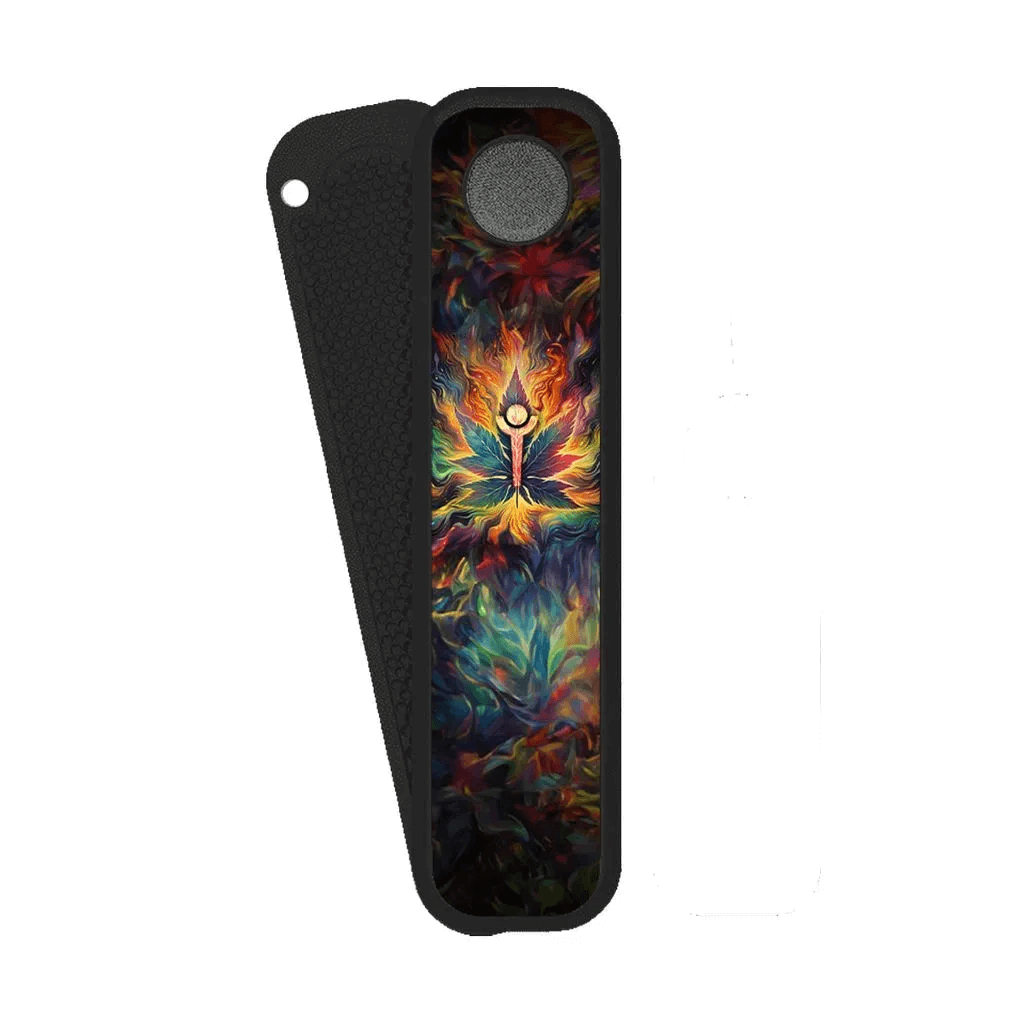 Genius Pipe – The Burning Flower edition disassembled on white background.