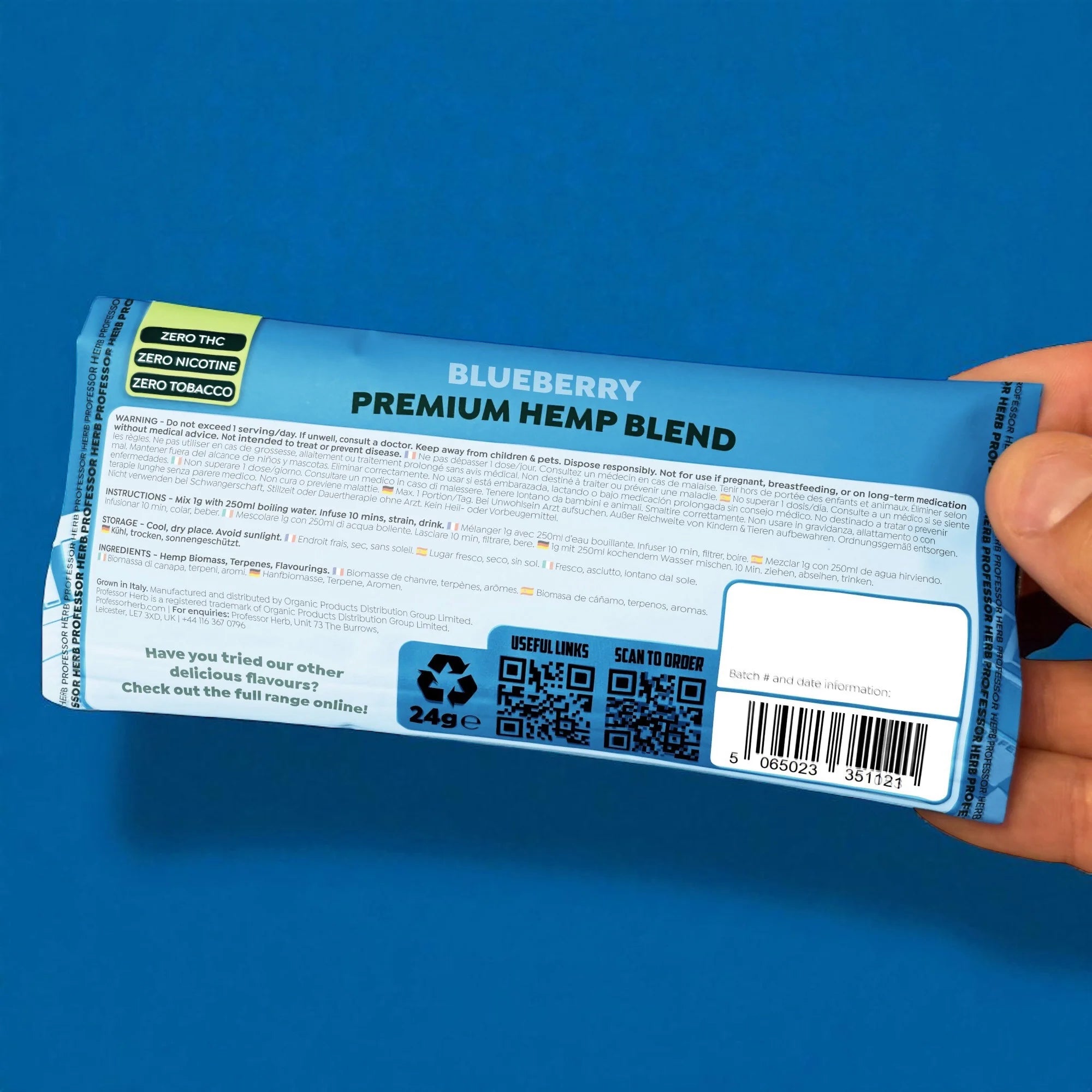 Professor Herb Premium Hemp Blend (24 g) – Blueberry